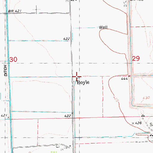 Topographic Map of Boyle, IL