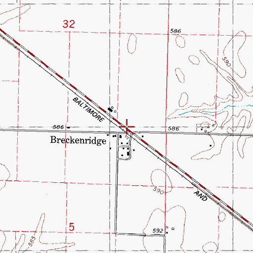 Topographic Map of Breckenridge, IL