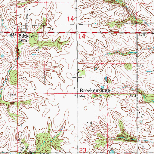 Topographic Map of Breckenridge, IL