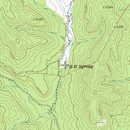 Topographic Map of E B Spring, AZ