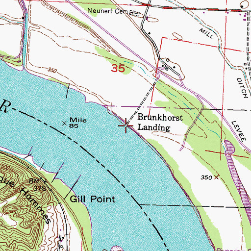 Topographic Map of Brunkhorst Landing, IL