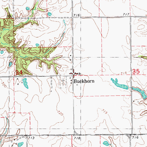 Topographic Map of Buckhorn, IL