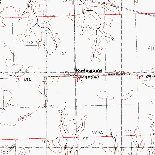 Topographic Map of Burlingame, IL