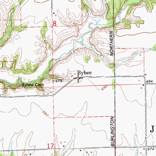 Topographic Map of Bybee, IL
