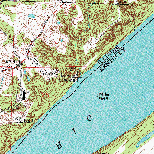 Topographic Map of Caledonia Landing, IL