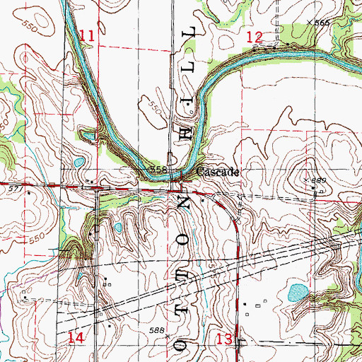 Topographic Map of Cascade, IL