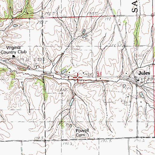 Topographic Map of Cass (historical), IL