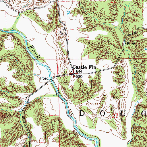 Topographic Map of Castle Fin, IL