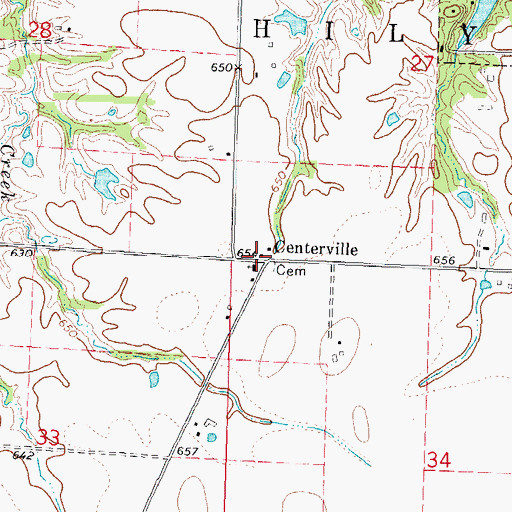Topographic Map of Centerville, IL