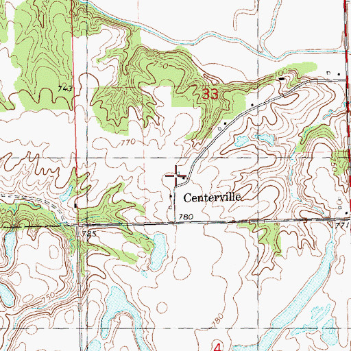 Topographic Map of Centerville, IL