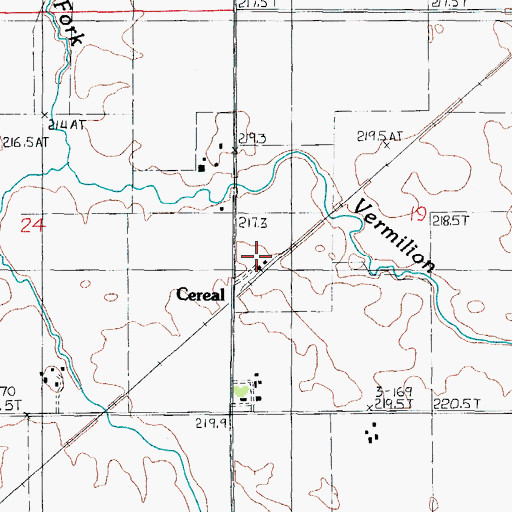 Topographic Map of Cereal, IL