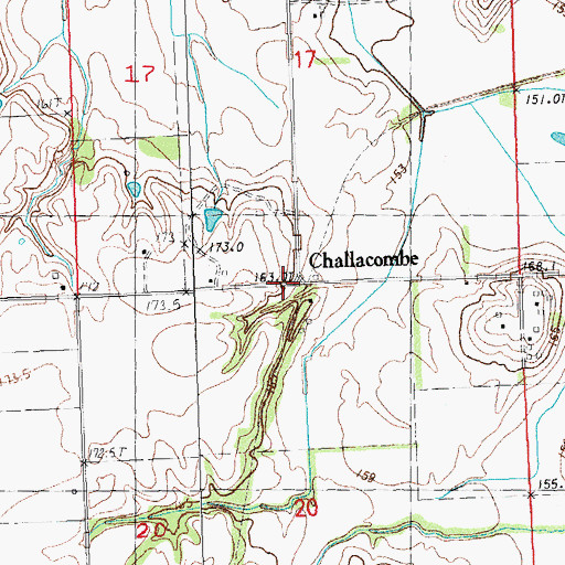 Topographic Map of Challacombe, IL