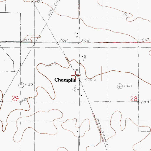 Topographic Map of Champlin, IL