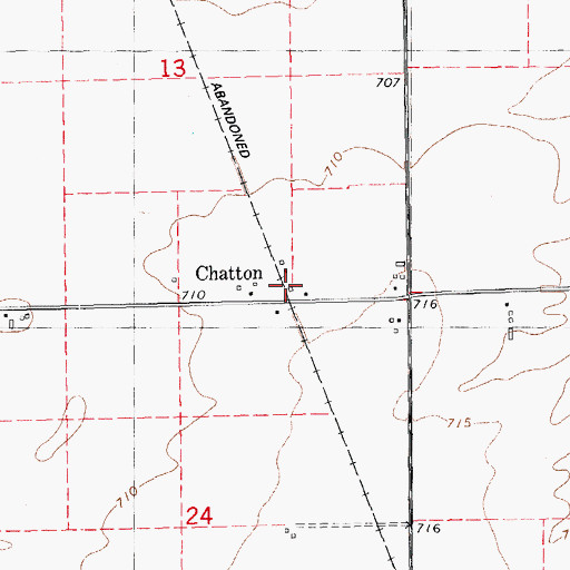 Topographic Map of Chatton, IL