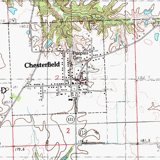 Topographic Map of Chesterfield, IL