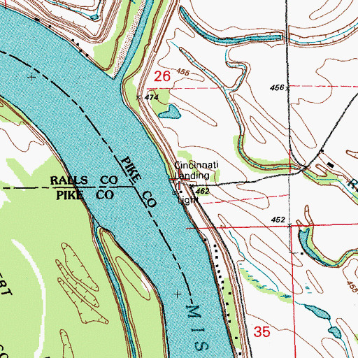 Topographic Map of Cincinnati Landing, IL
