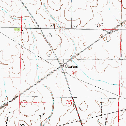 Topographic Map of Clarion, IL