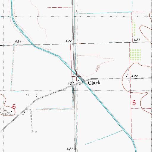 Topographic Map of Clark, IL