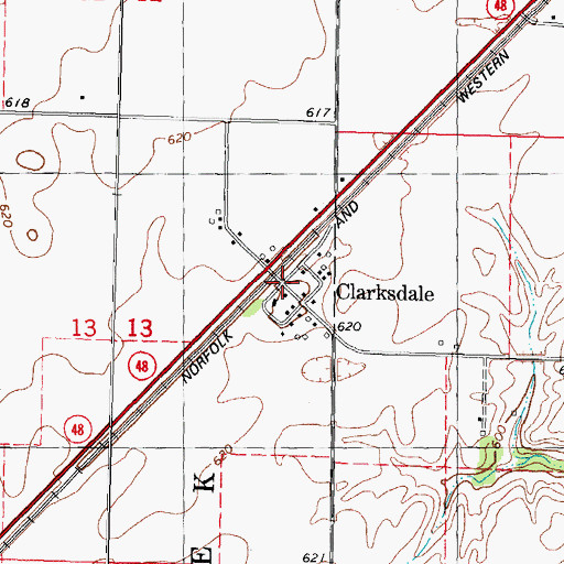 Topographic Map of Clarksdale, IL