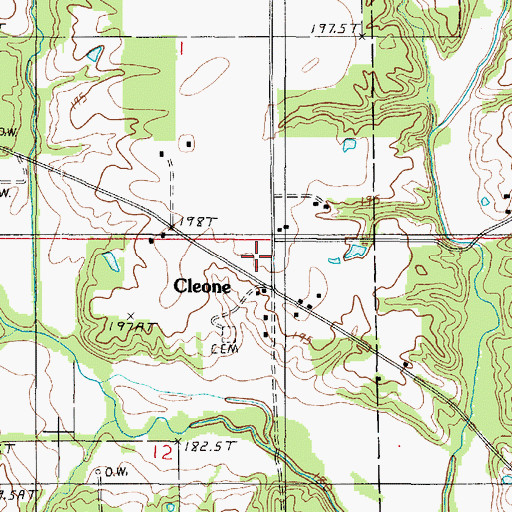 Topographic Map of Cleone, IL