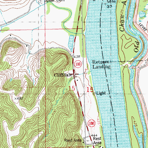 Topographic Map of Cliffdale, IL