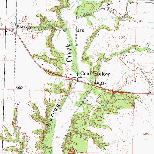 Topographic Map of Coal Hollow, IL