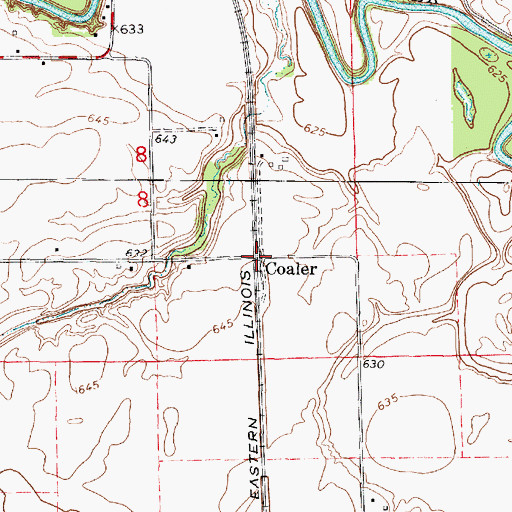 Topographic Map of Coaler, IL