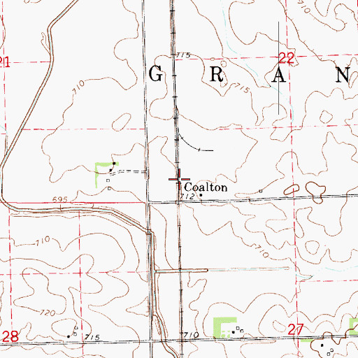 Topographic Map of Coalton, IL