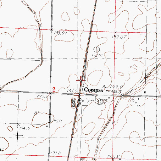 Topographic Map of Compro, IL