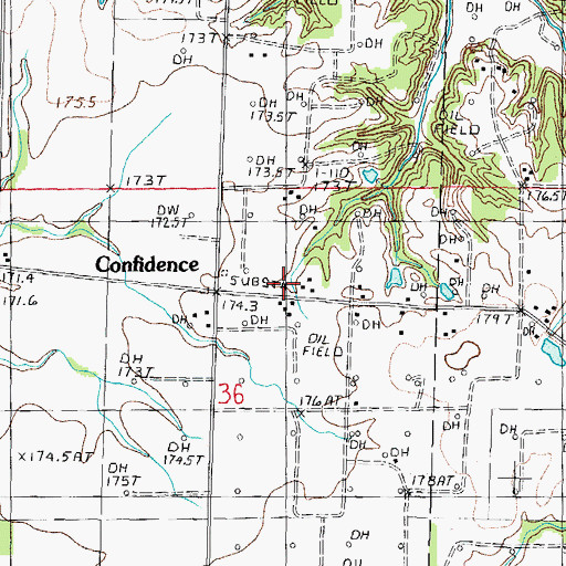 Topographic Map of Confidence, IL