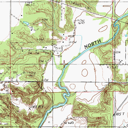 Topographic Map of Connelly Ford, IL