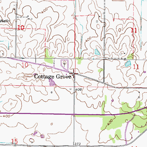 Topographic Map of Cottage Grove, IL