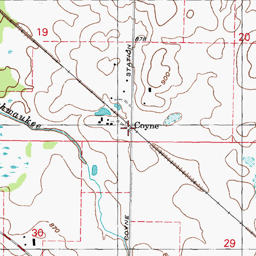 Topographic Map of Coyne, IL