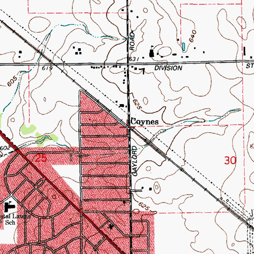 Topographic Map of Coynes, IL