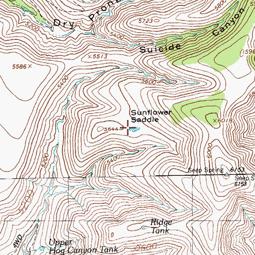 Topographic Map of Sunflower Saddle Tank, AZ
