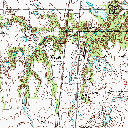Topographic Map of Cruse, IL