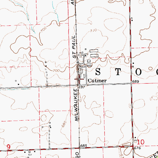 Topographic Map of Cutmer, IL