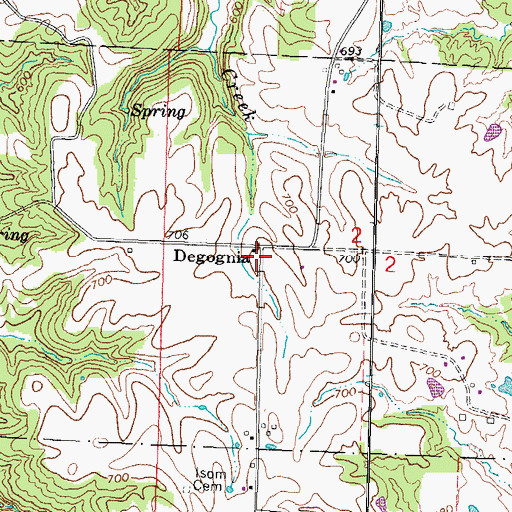 Topographic Map of Degognia, IL