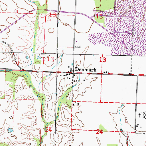 Topographic Map of Denmark, IL