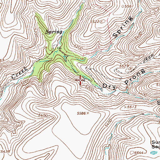 Topographic Map of Suicide Spring, AZ