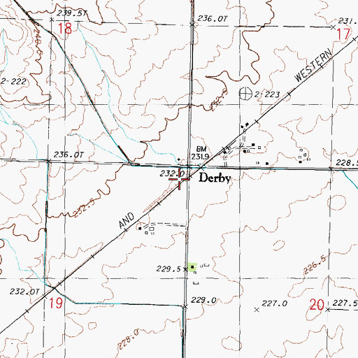 Topographic Map of Derby, IL