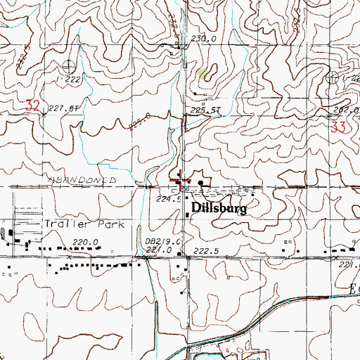 Topographic Map of Dillsburg, IL