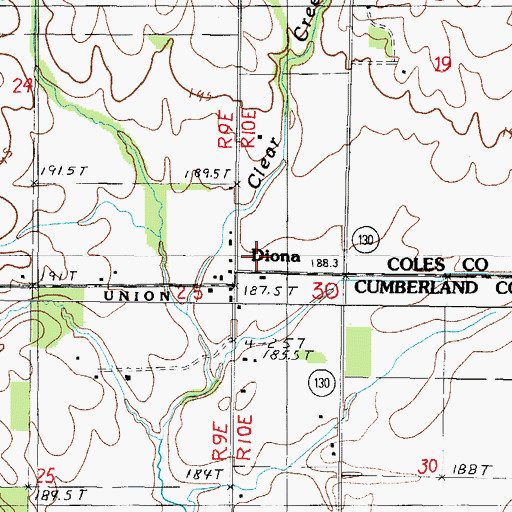 Topographic Map of Diona, IL