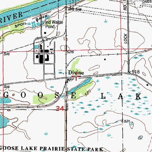 Topographic Map of Divine, IL