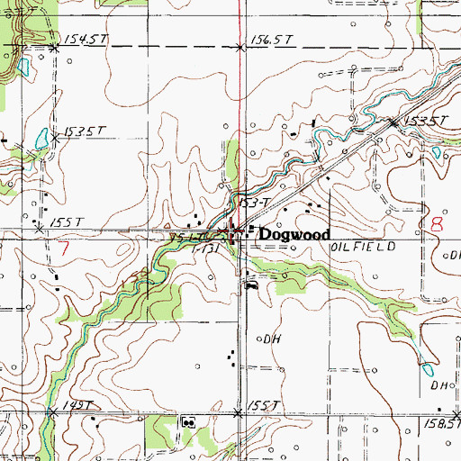 Topographic Map of Dogwood, IL