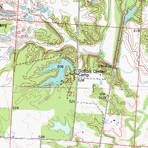 Topographic Map of DuBois Center, IL