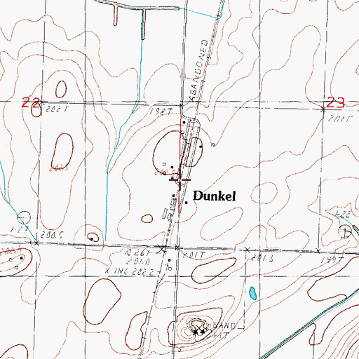 Topographic Map of Dunkel, IL