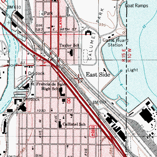 Topographic Map of East Side, IL