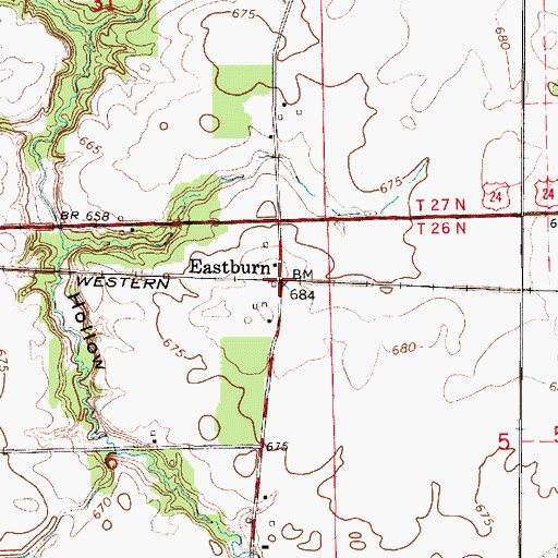 Topographic Map of Eastburn, IL