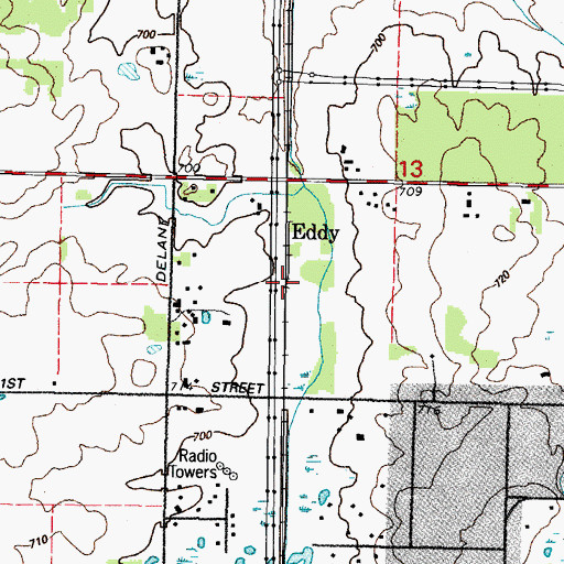 Topographic Map of Eddy, IL